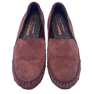 Skechers Relaxed Fit Biker Alumni Womens 8.5 Purple Suede Slip On Shoes 49415